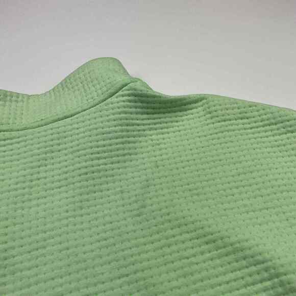 Nike Womens Cropped Sweater Solid Green Waffle Knit 1/4 Zip Oversized Size Small - Picture 10 of 15
